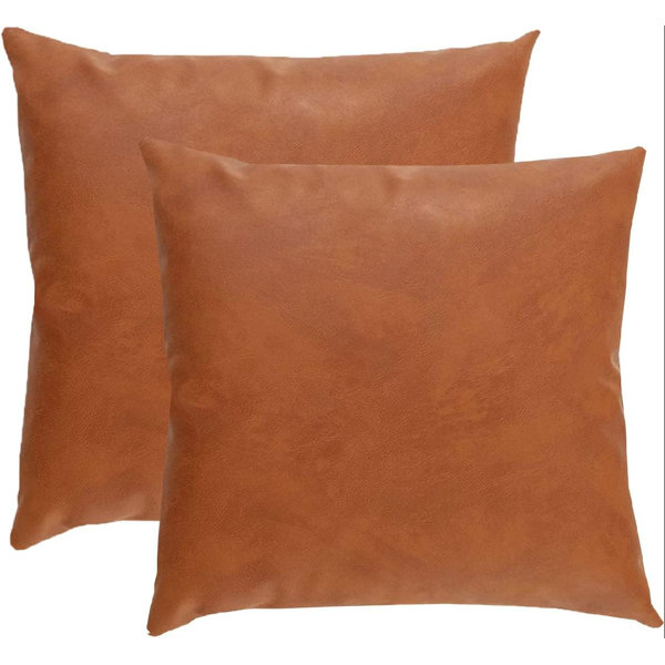 17 Stories Faux Leather Pillow Cover Wayfair